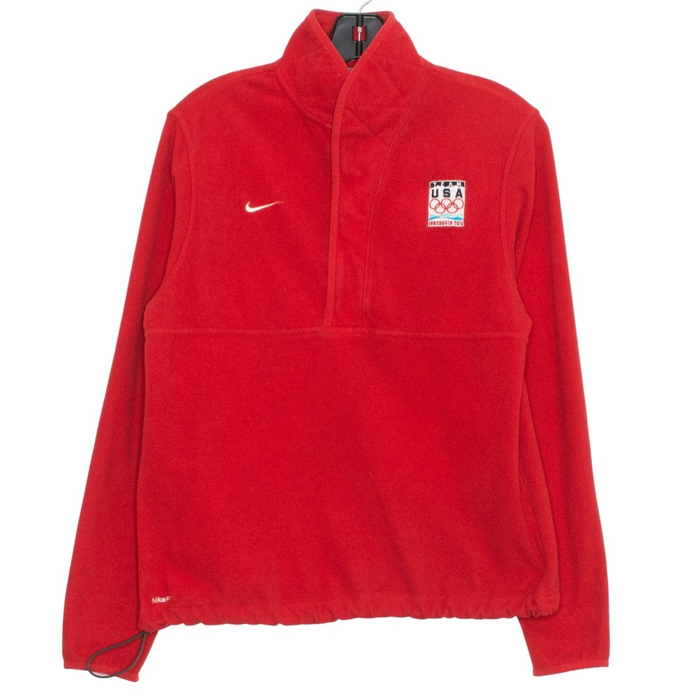 Nike Mens Sweater Olympics Team USA Vancouver 2010 NikeFIT Fleece Red Medium